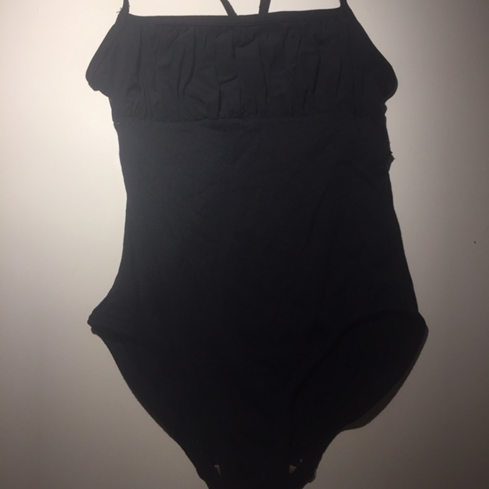Grishko Black ruffles front leotard size petite